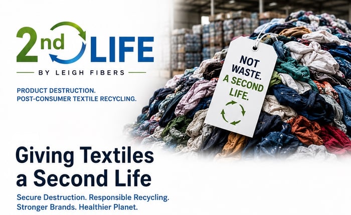 2nd Life by Leigh Fibers: giving textiles a second life through secure product destruction and post-consumer textile recycling